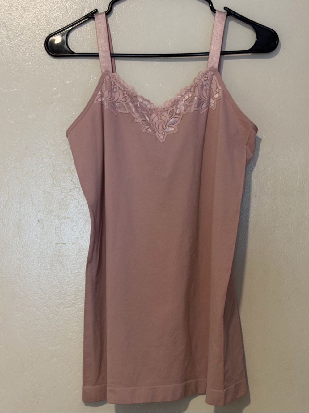 Ultra Pink Lace-Trim Chemise in Dusty Pink